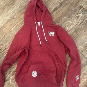 Goat hoodie adult extra small on red